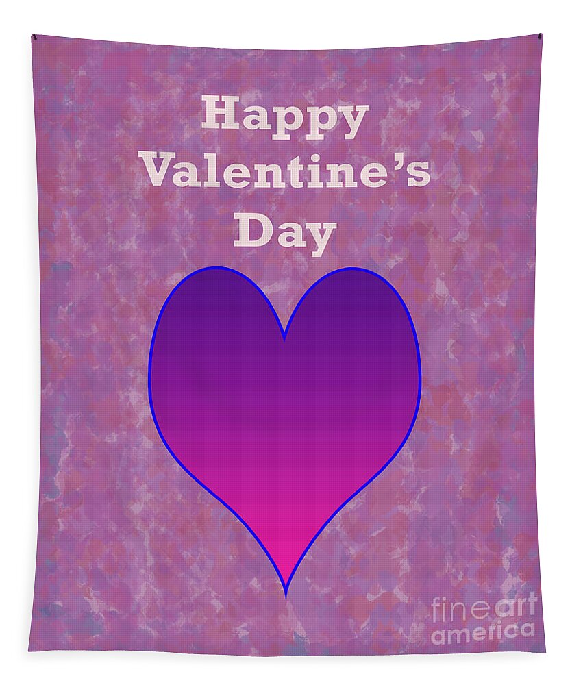 Happy Valentine's Day Tapestry featuring the digital art Happy Valentine's Day 1 by Annette M Stevenson