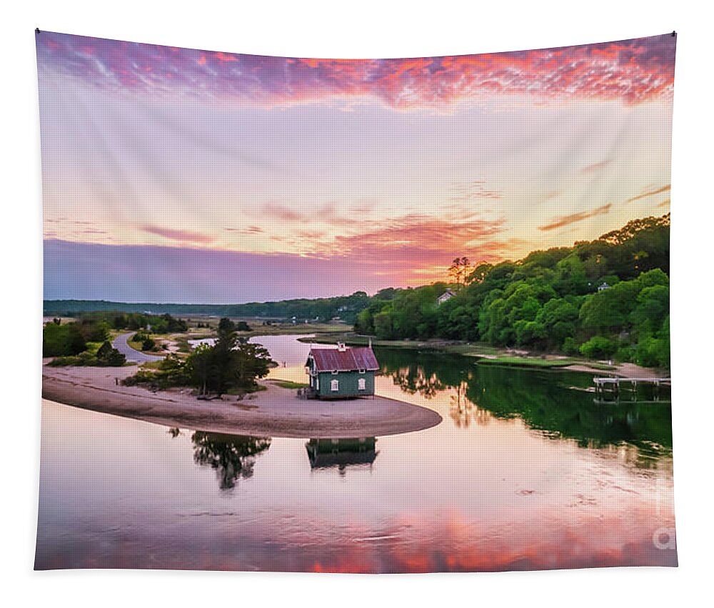 Cottage Tapestry featuring the photograph Harbor Cottage at Daybreak by Sean Mills