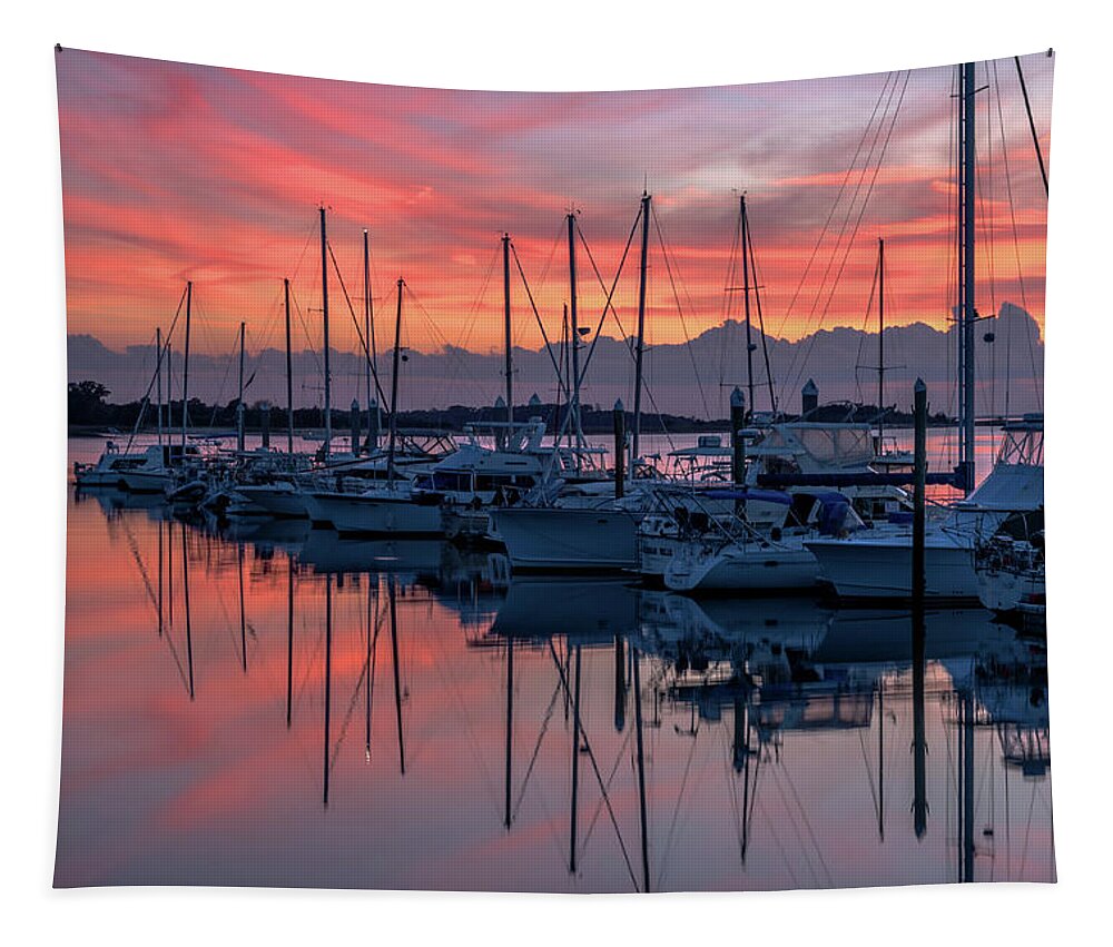 Georgia Tapestry featuring the photograph Harbor Sunset by Eric Albright