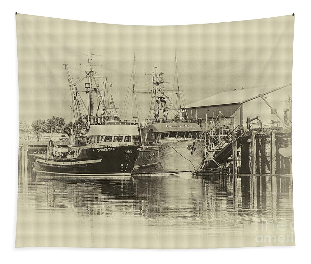 Boats Tapestry featuring the photograph Harbour by Jim Hatch
