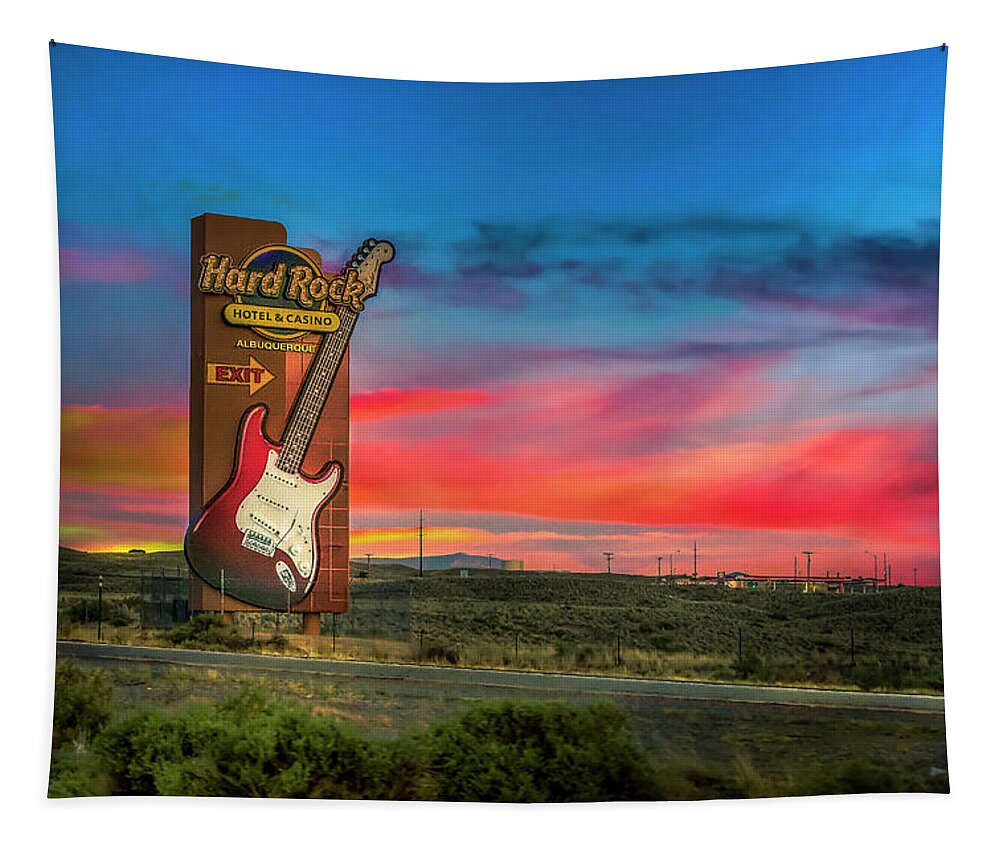 Hard Rock Tapestry featuring the photograph Hard Rock sign by Micah Offman