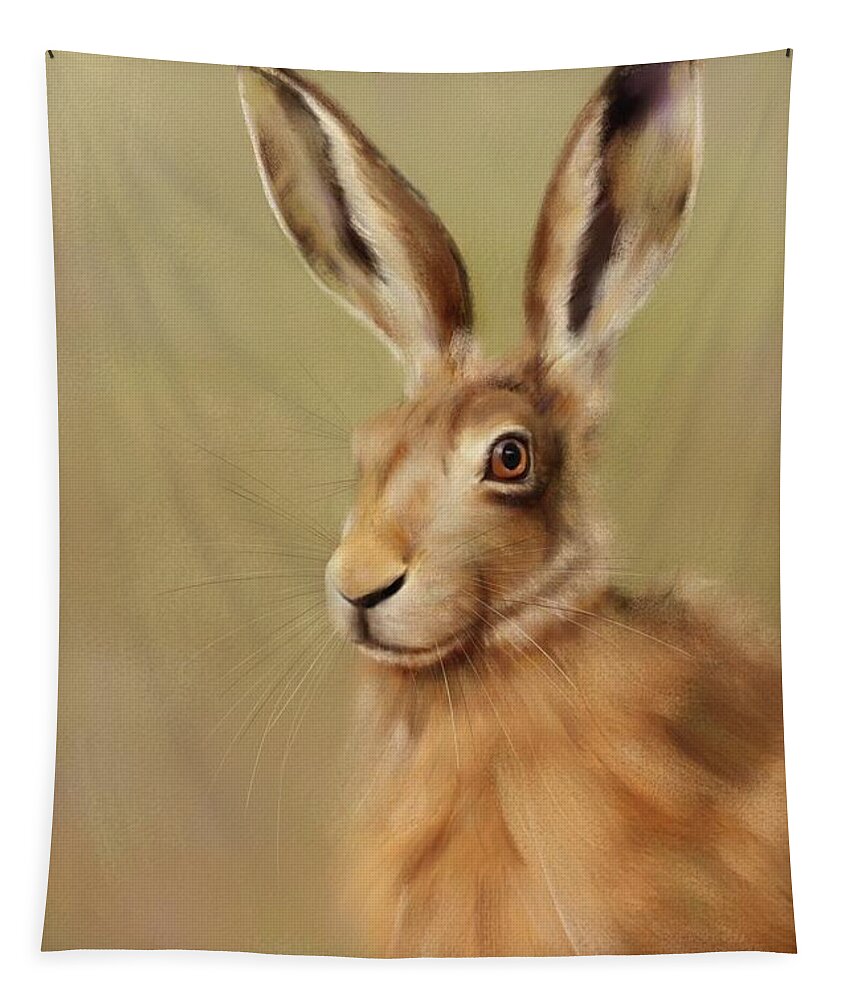 Paintings Tapestry featuring the painting Hare by Joe Gilronan