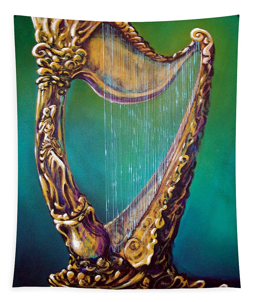 Harp Tapestry featuring the painting Harp by Kevin Middleton