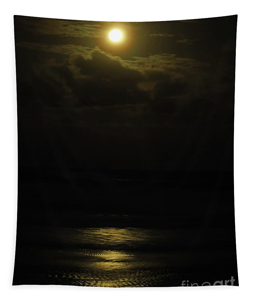 Moon Tapestry featuring the photograph Harvest Moon Reflections by D Hackett