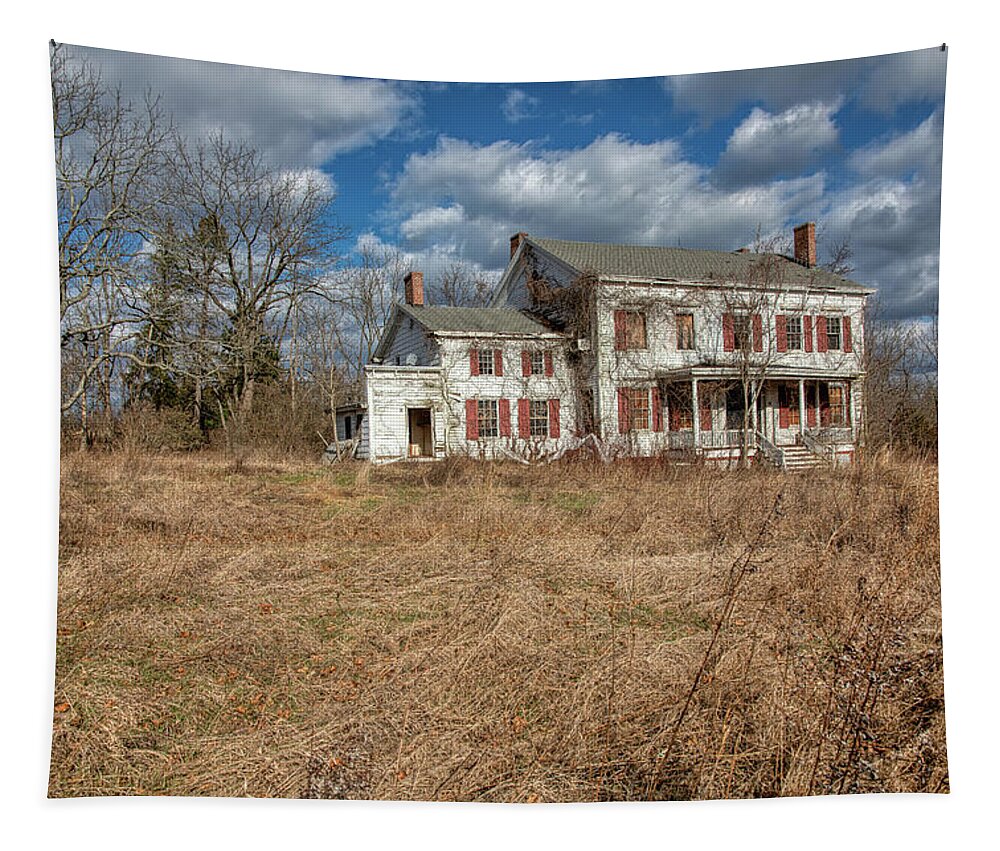 Haunted Tapestry featuring the photograph Haunted Farm House by David Letts