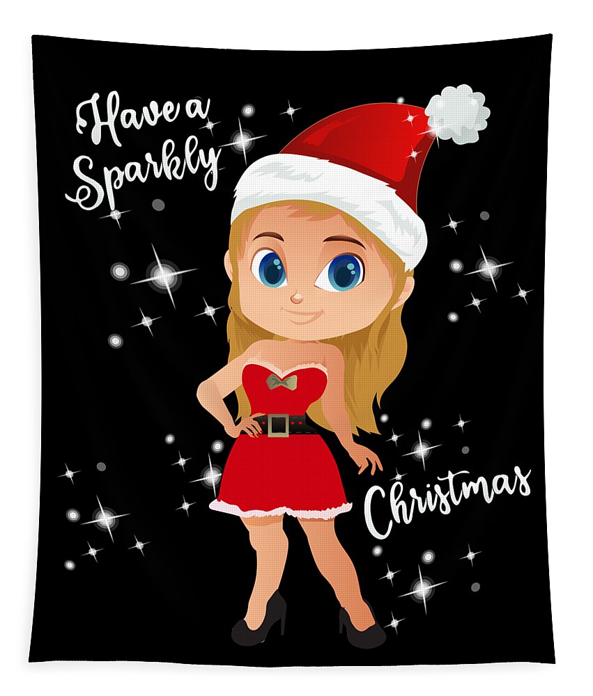 Christmas 2023 Tapestry featuring the digital art Have a Sparkly Christmas Girls by Flippin Sweet Gear
