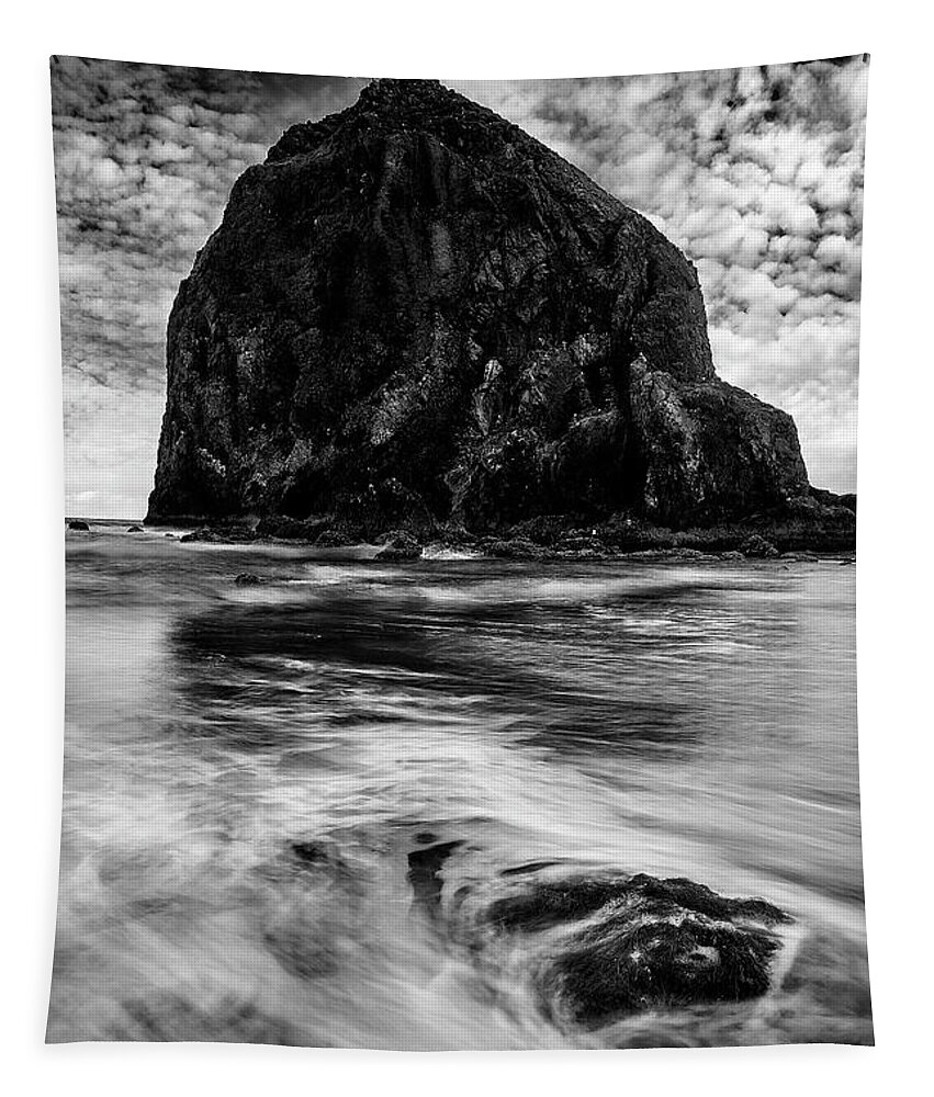 Oregon Tapestry featuring the photograph Haystack Rock in Oregon II by Jon Glaser