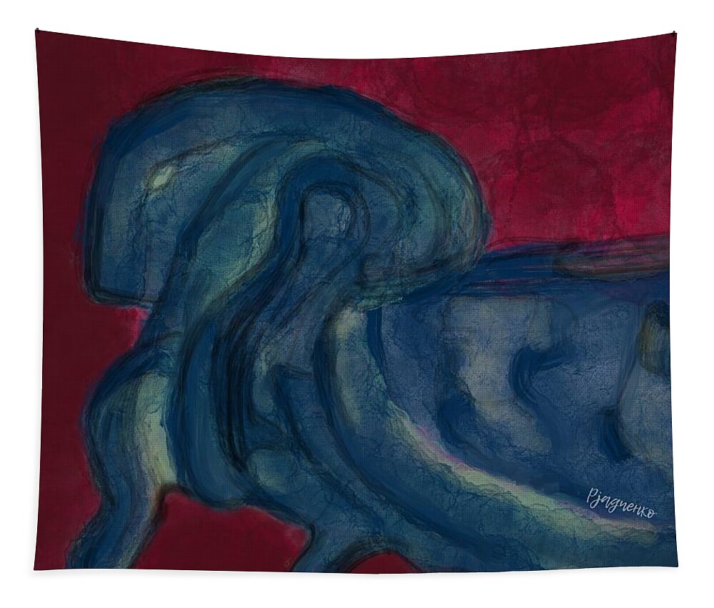 Storm Tapestry featuring the digital art Head of the storm by Ljev Rjadcenko