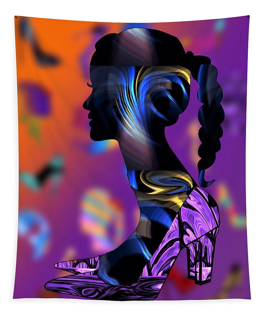 Abstract Tapestry featuring the digital art Head Over Heels - No.3 by Ronald Mills