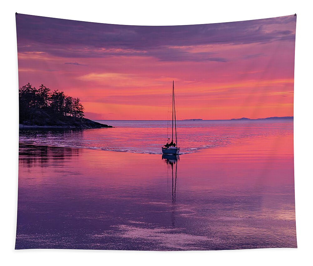 Sunset Tapestry featuring the photograph Heading Home 1 by Gary Skiff