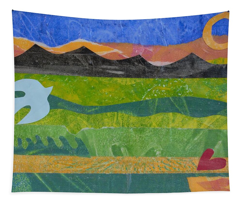 Dove Tapestry featuring the mixed media Heart Felt by Julia Malakoff