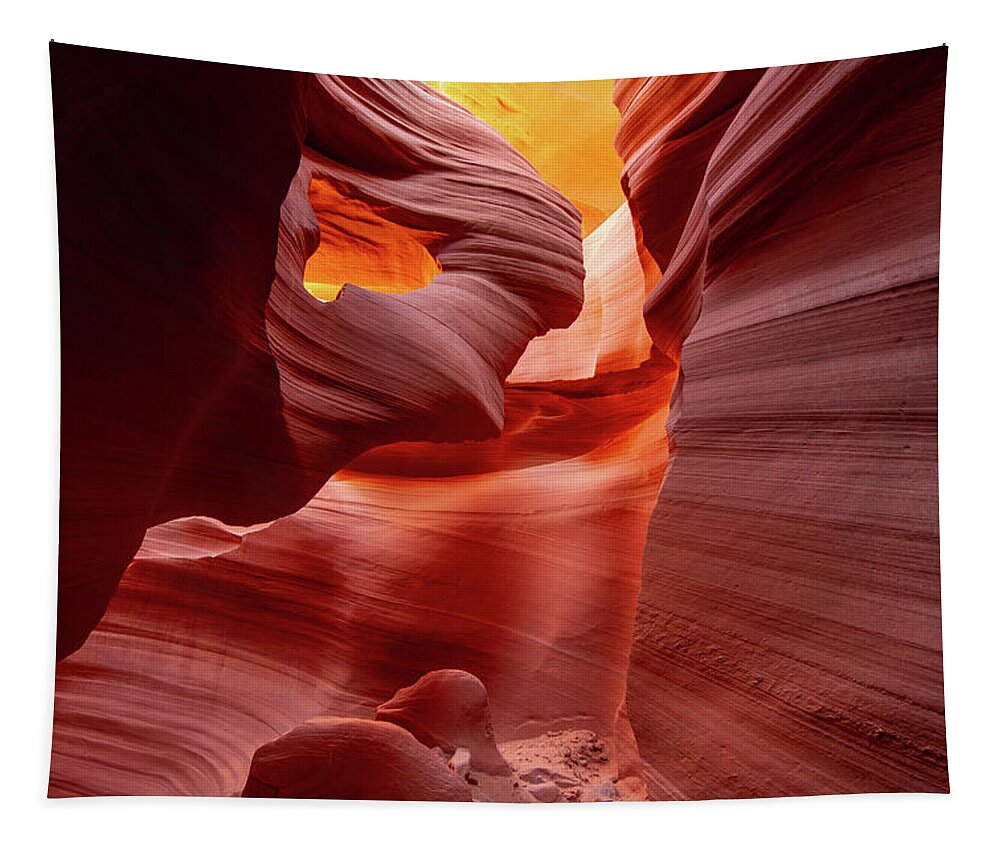 Antelope Canyon Tapestry featuring the photograph Heart of Antelope Canyon by Wesley Aston