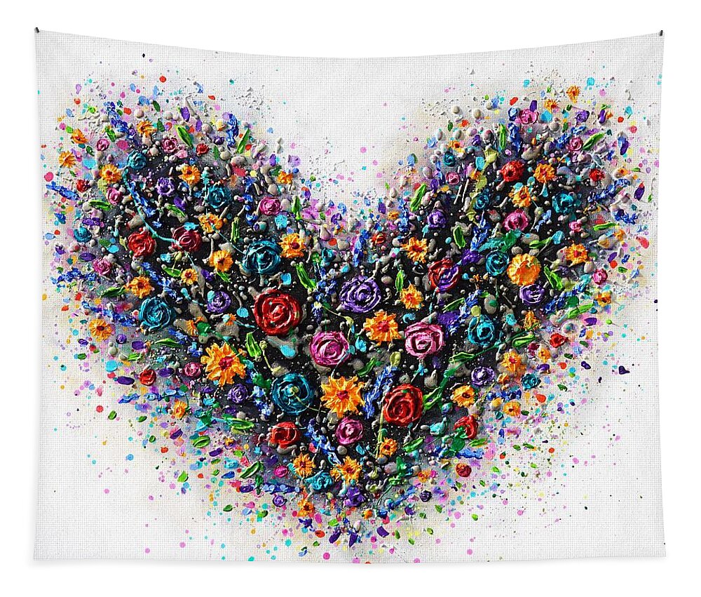 Heart Tapestry featuring the painting Heart of Hope by Amanda Dagg