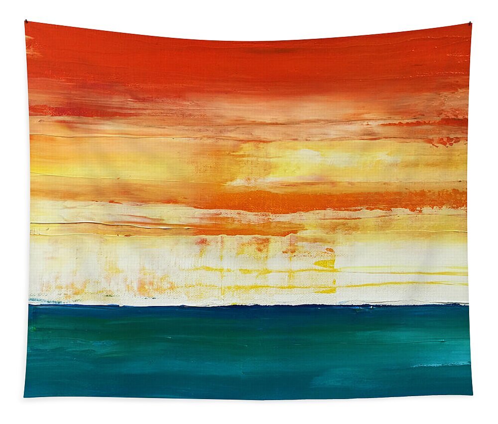 Red Tapestry featuring the mixed media Heat Wave by Linda Bailey