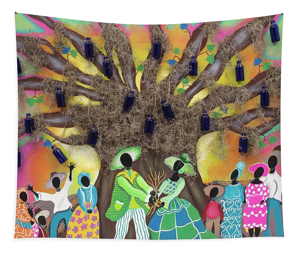 Sabree Tapestry featuring the painting Heaven And Earth by Patricia Sabreee