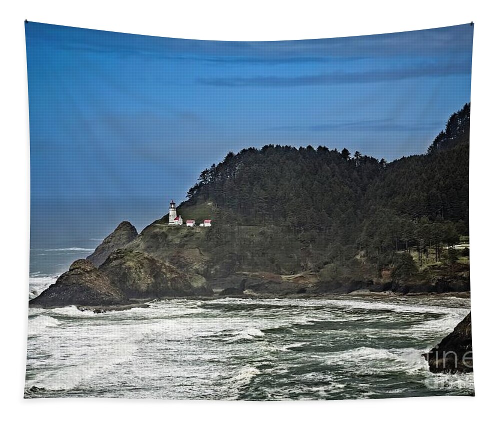 Jon Burch Tapestry featuring the photograph Heceta Head Lighthouse by Jon Burch Photography
