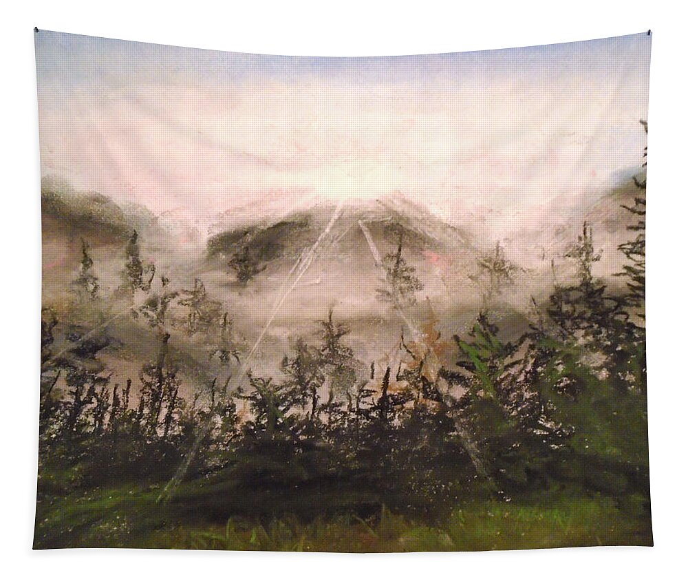 Sunset Tapestry featuring the painting Heightened Spirit by Jen Shearer