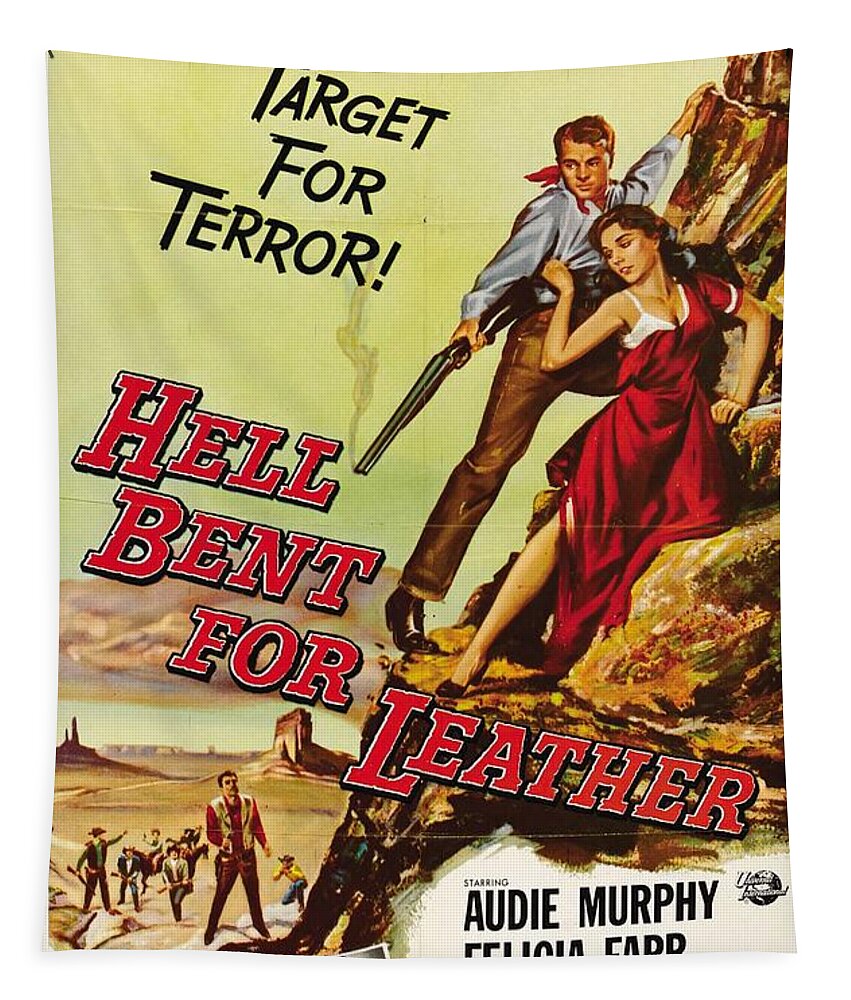 Hell Tapestry featuring the mixed media ''Hell Bent for Leather'', 1960 by Movie World Posters