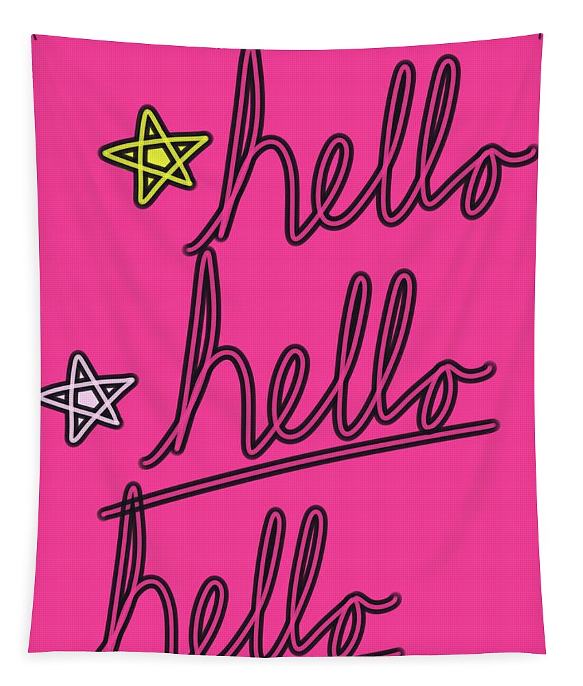 Hi Tapestry featuring the digital art Hello Hello Hello by Ashley Rice