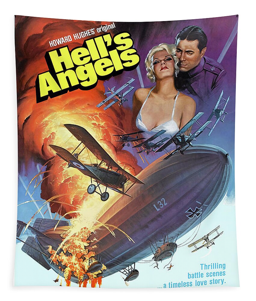 Hell's Tapestry featuring the mixed media ''Hell's Angels'' 1930 movie poster by Movie World Posters