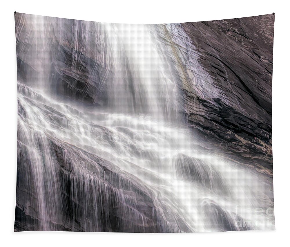 Hickory Nut Falls Tapestry featuring the photograph Hickory Nut Falls Water by Amy Dundon