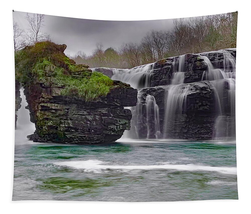 Landscape Tapestry featuring the photograph High falls by Jamie Tyler