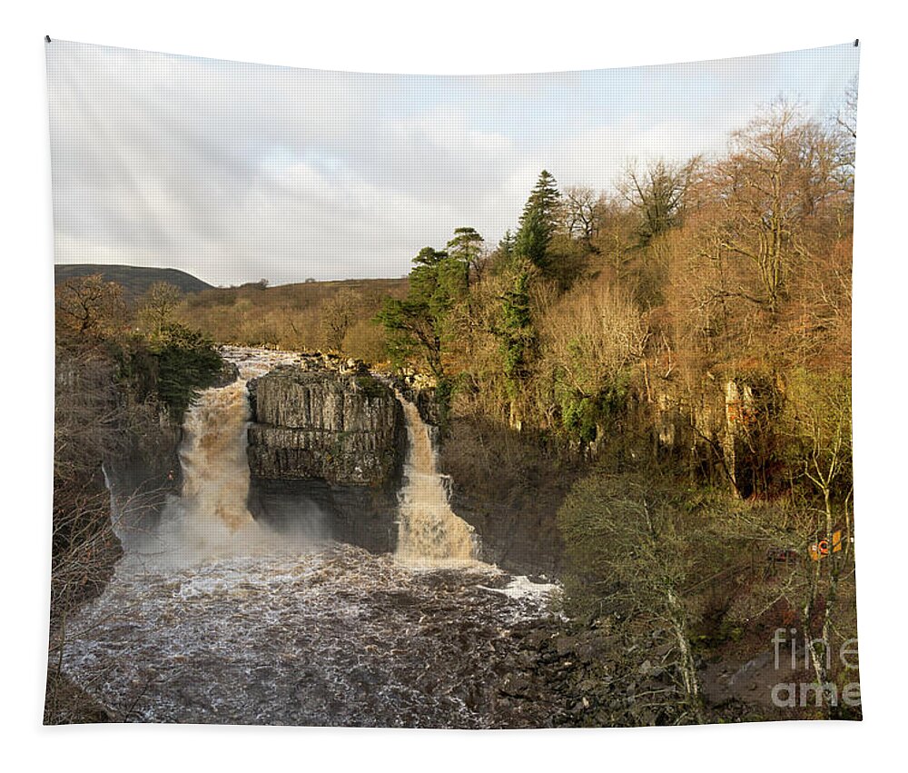 British Tapestry featuring the photograph High Force waterfall by Bryan Attewell