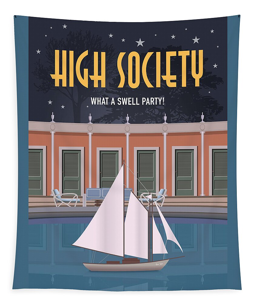Movie Poster Tapestry featuring the digital art High Society - Alternative Movie Poster by Movie Poster Boy