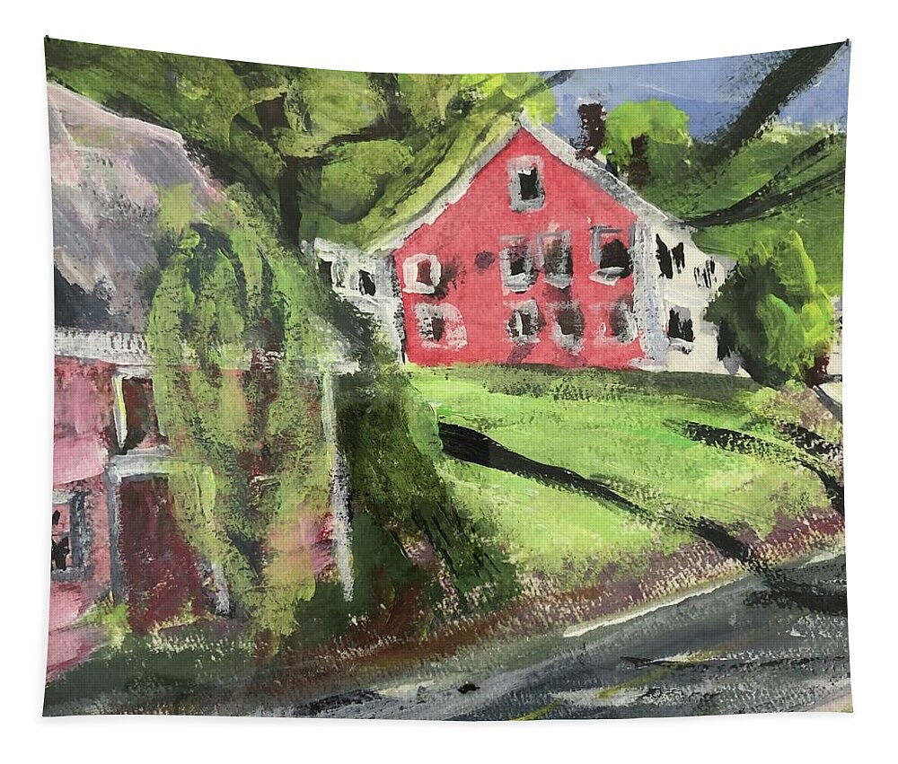 New England Tapestry featuring the painting High Street by Cyndie Katz