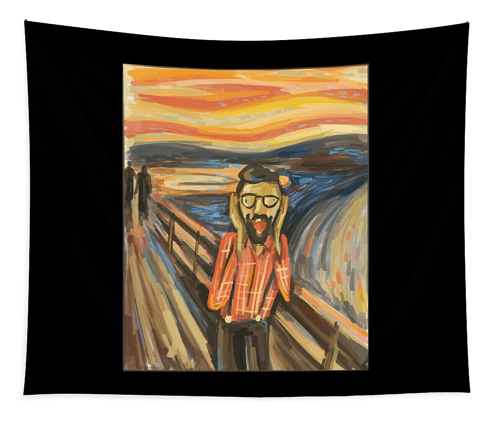 Hipster Tapestry featuring the digital art Hipster Scream by Me