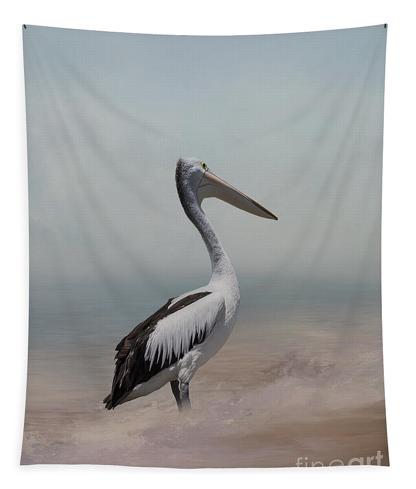 Pelican Tapestry featuring the photograph His Majesty by Elaine Teague