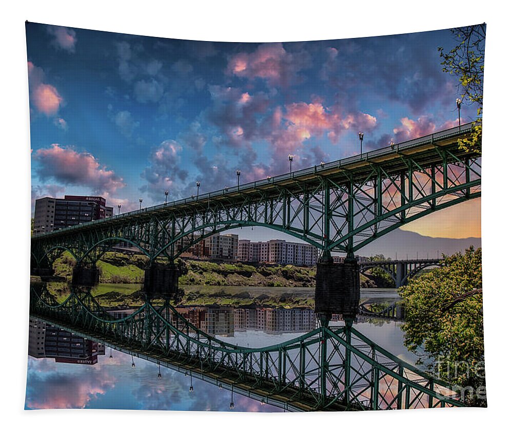 Bridge Tapestry featuring the photograph Historic Gay Street Bridge at Knoxville by Shelia Hunt