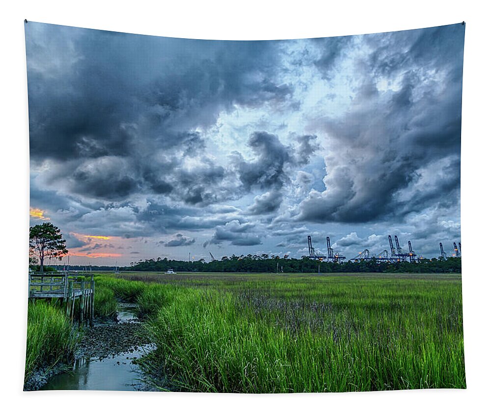  Tapestry featuring the photograph Hobcaw Storm by Jim Miller