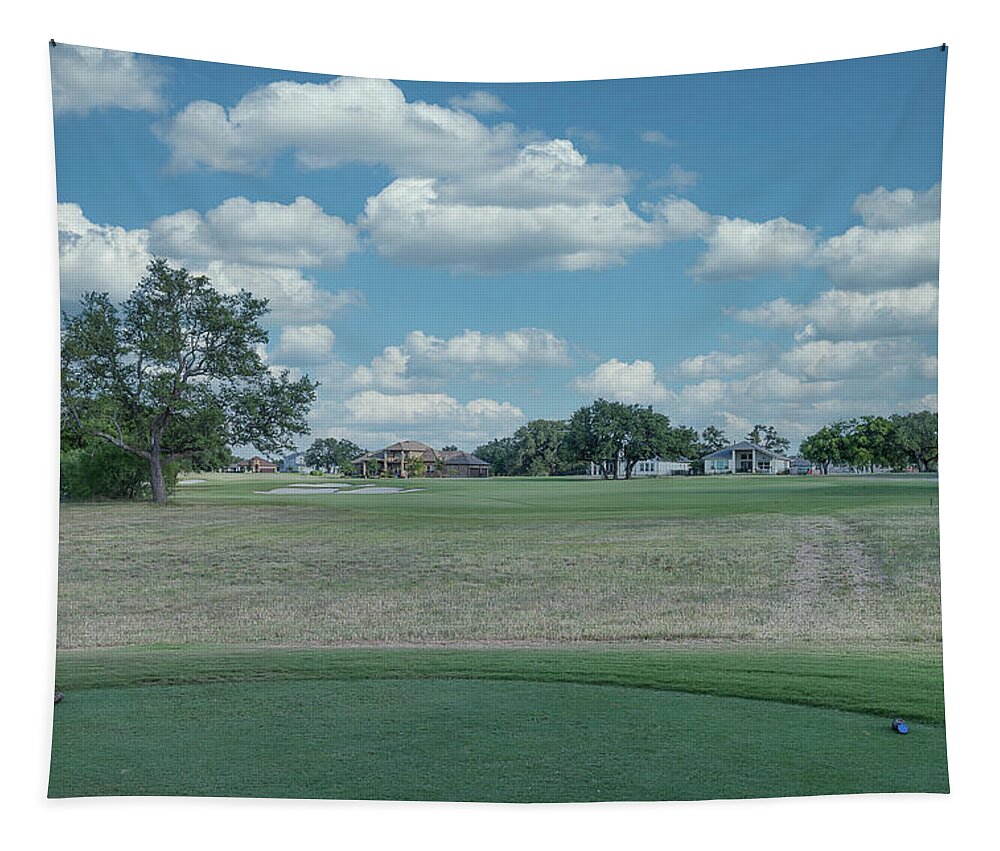 Cimarron Hills Tapestry featuring the photograph Hole #14 by John Johnson