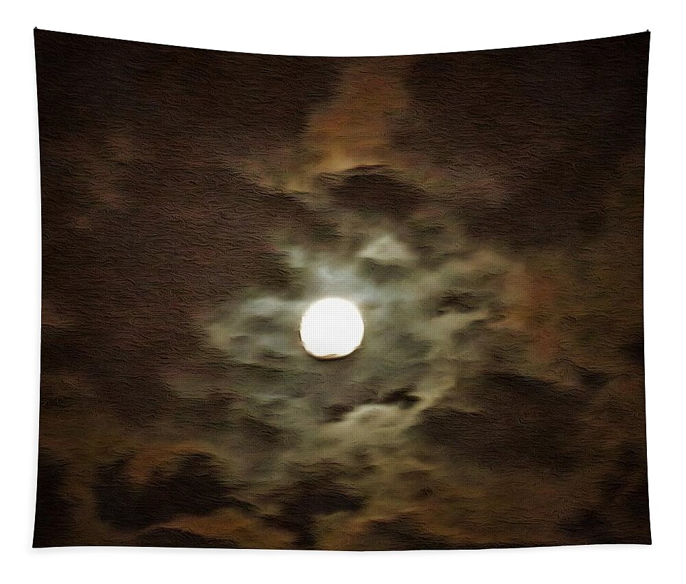  Tapestry featuring the mixed media Hole in the Clouds by Christopher Reed
