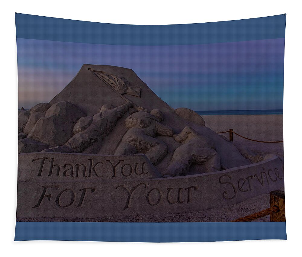 Anna Maria Island Tapestry featuring the photograph Holmes Beach sand art by ARTtography by David Bruce Kawchak