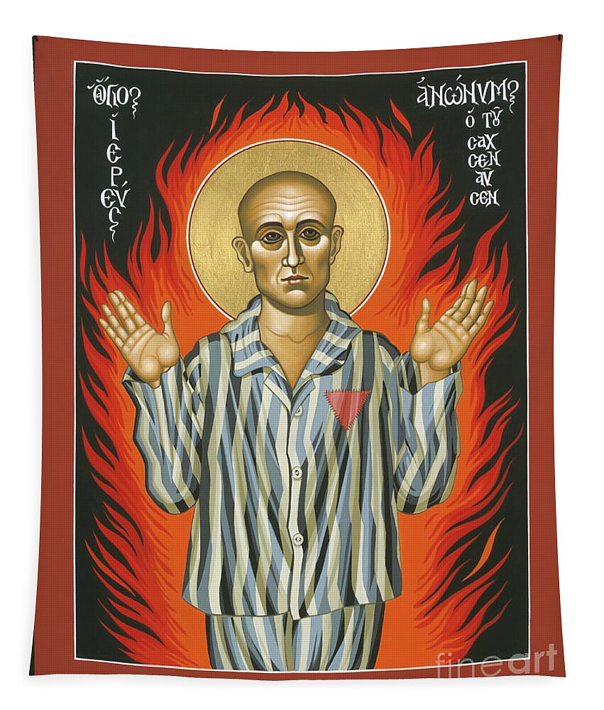 William Hart Mcnichols Tapestry featuring the painting Holy Priest Anonymous One of Sachsenhausen 013 by William Hart McNichols