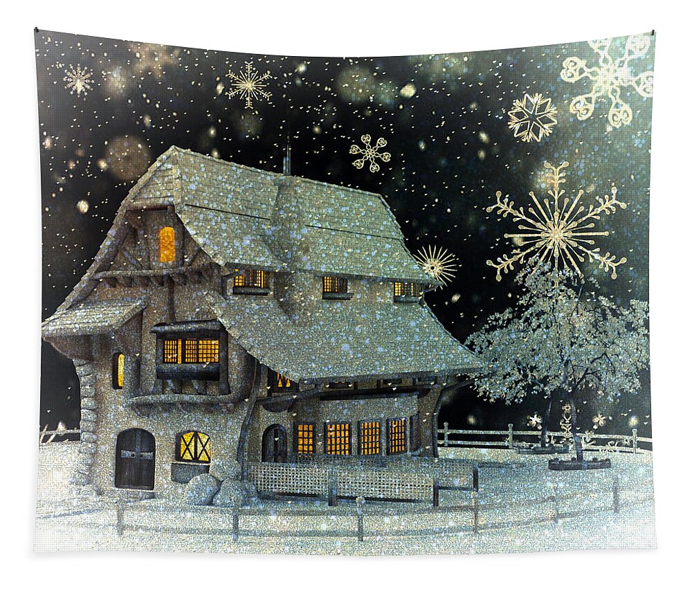 Winter Tapestry featuring the mixed media Home For The Holidays by Ally White