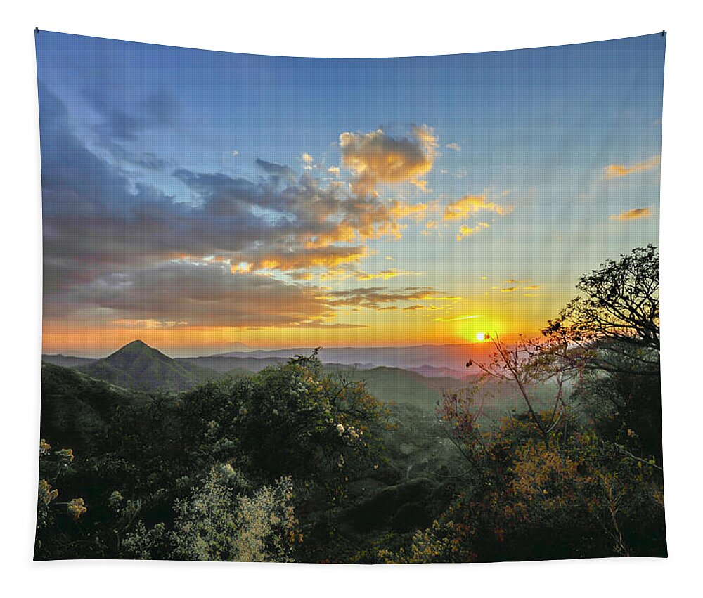 Honduras Tapestry featuring the photograph Honduras sunset by James McClintock