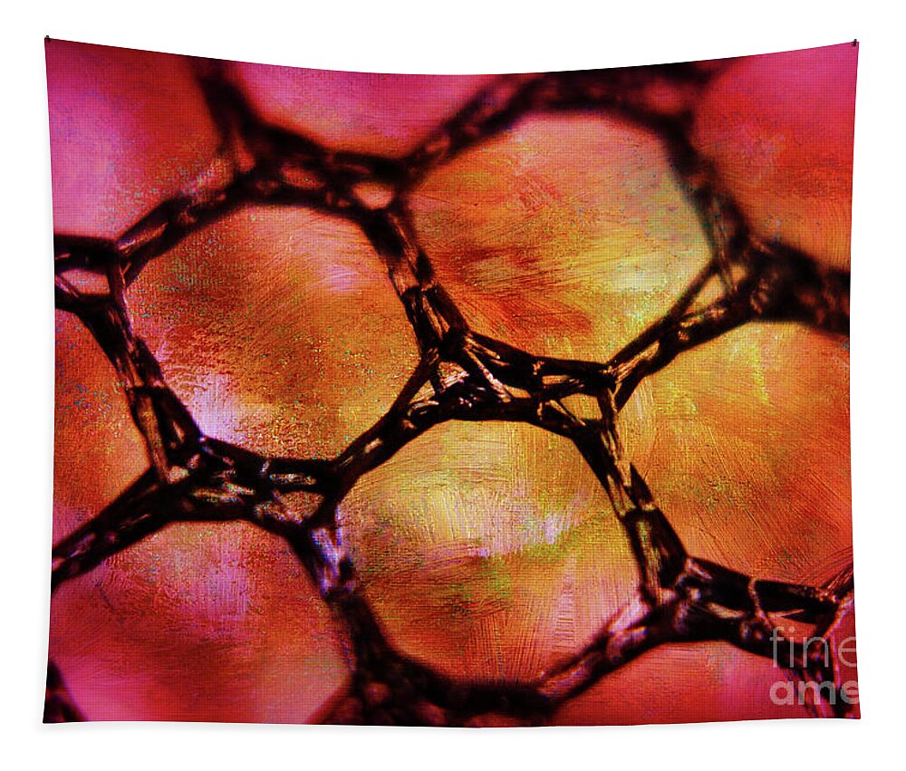 Red Tapestry featuring the photograph Honeycomb by Judi Bagwell