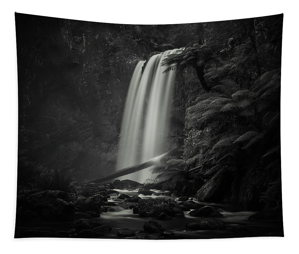Monochrome Tapestry featuring the photograph Hopetoun Falls by Grant Galbraith
