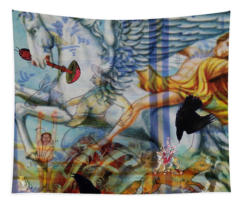 Mythic Tapestry featuring the photograph Horse Rider by Perry Hoffman