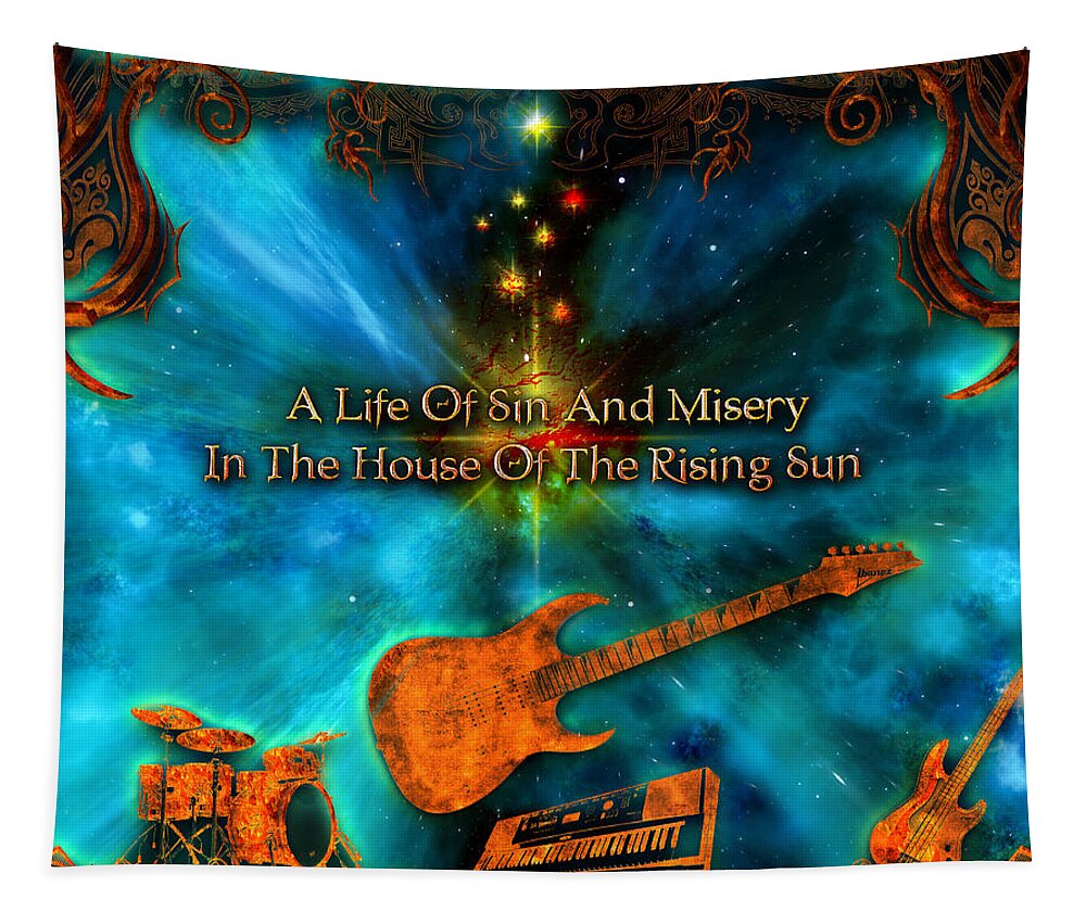 House Of The Rising Sun Tapestry featuring the digital art House Of The Rising Sun by Michael Damiani