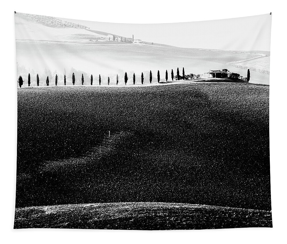 Italy Tapestry featuring the photograph House on the Ridge, Tuscany by Mark Gomez