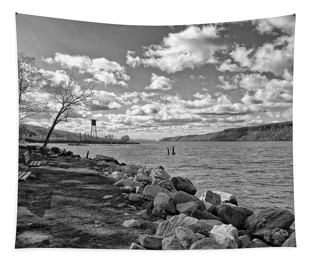 River Tapestry featuring the photograph Hudson River New York City View by Russ Considine