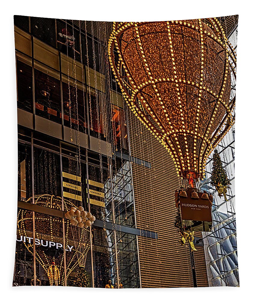 Nyc Tapestry featuring the photograph Hudson Yards Shops Christmas V by Susan Candelario