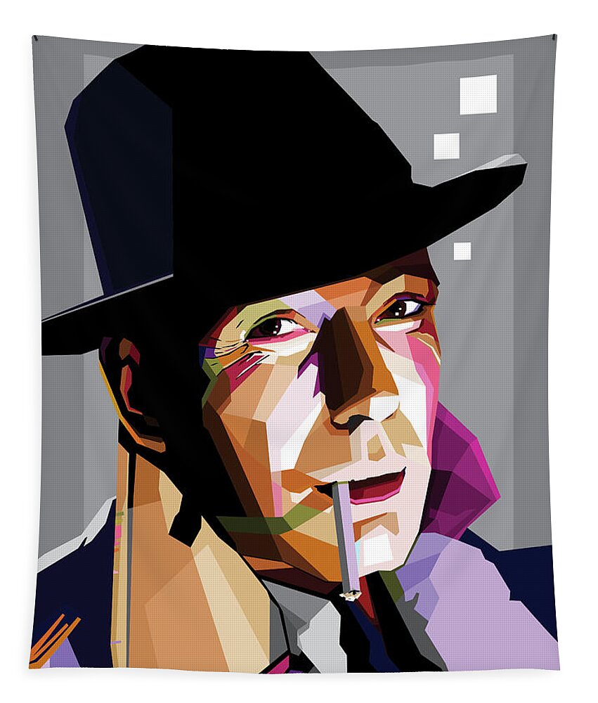 Humphrey Bogart Tapestry featuring the mixed media Humphrey Bogart 2 by Movie World Posters