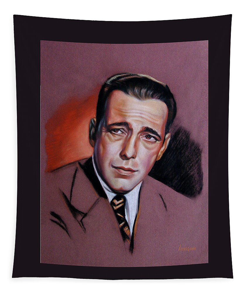 Humphrey Bogart Tapestry featuring the painting Humphrey Bogart by David Arrigoni