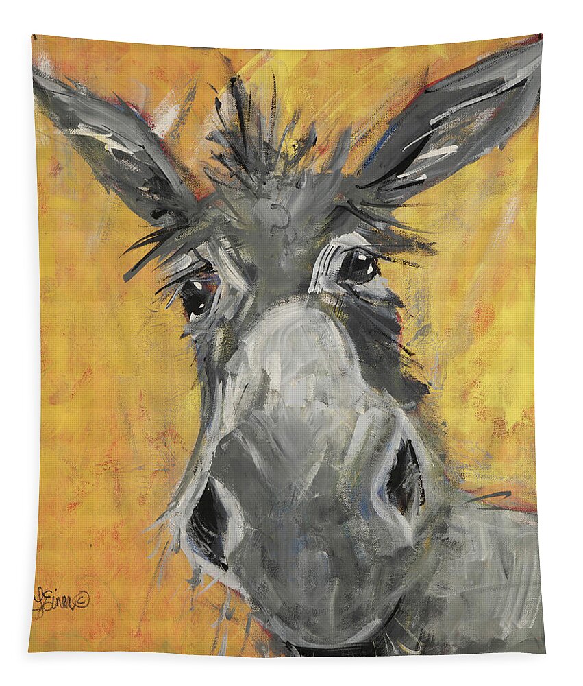 Donkey Tapestry featuring the painting Humphrey by Terri Einer