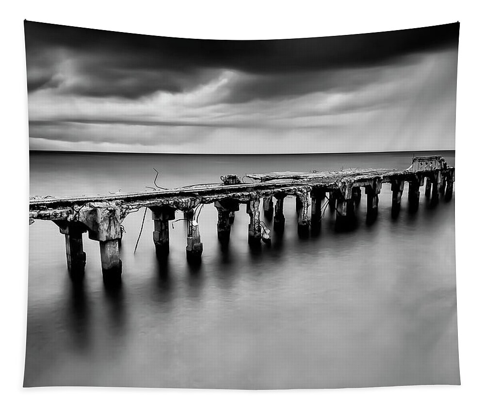 Maui Tapestry featuring the photograph Hurricane Survivor In Black and White by Gary Johnson